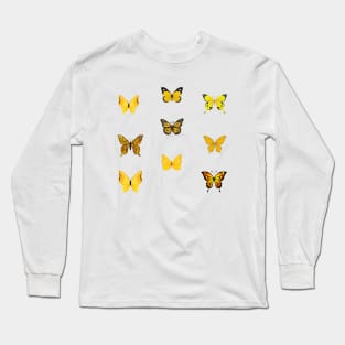 Yellow butterfly art Long Sleeve T-Shirt